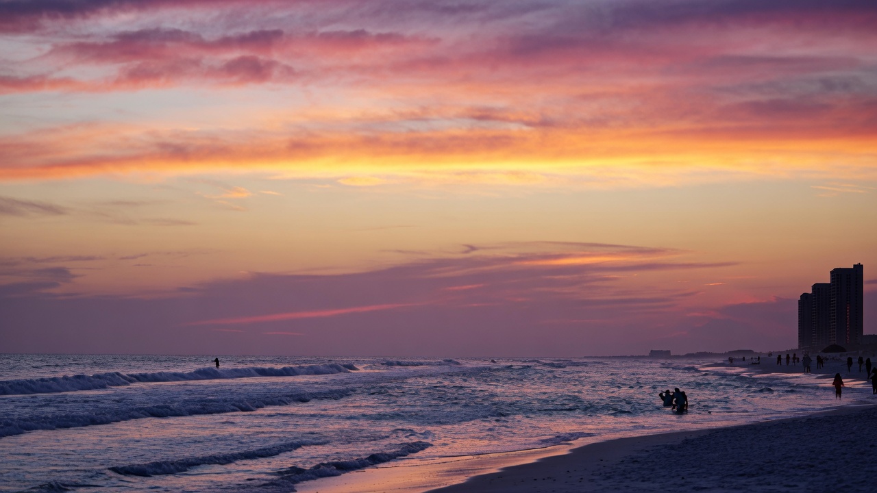 Orange Beach Alabama white-sand beach and Gulf waters